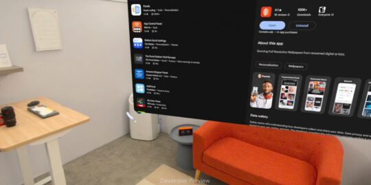 Гарнітура Samsung Project Moohan: Resize App Window