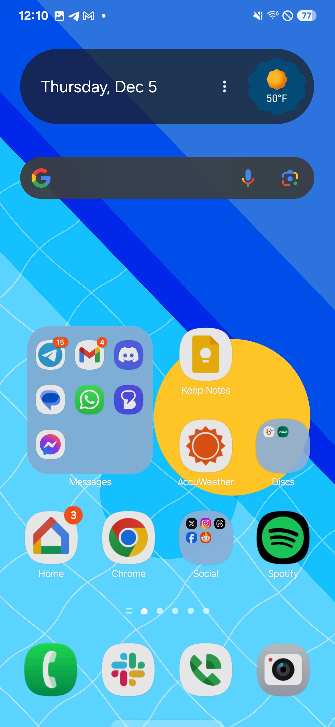 Скриншот домашнего экрана One UI