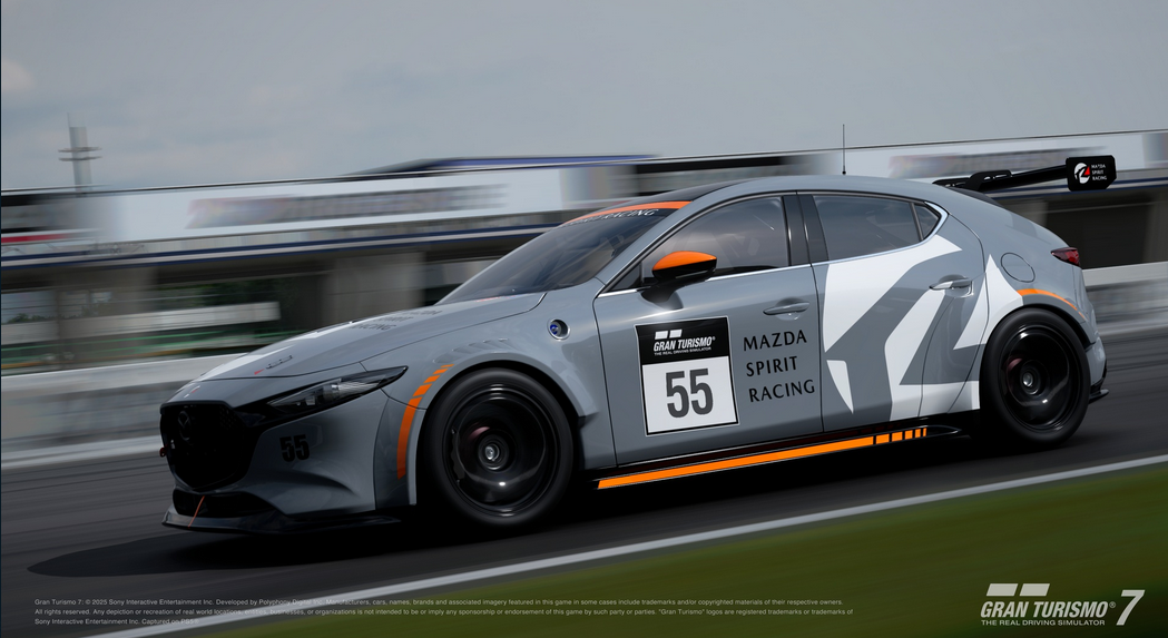 Screenshot of the new exterior colour of the Mazda 3 Gr.4 body