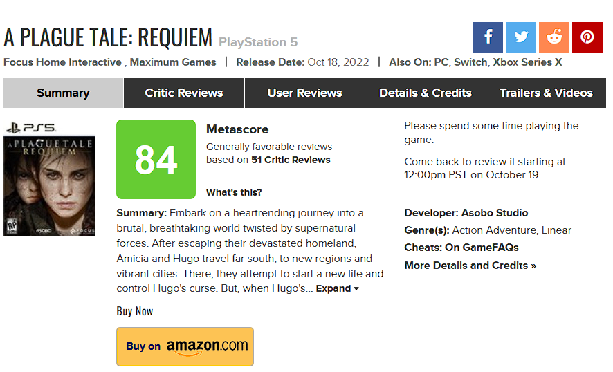 First estimates of A Plague Tale: Requiem. The game is praised for its story and visuals, but terrible optimization and bugs are noted-2