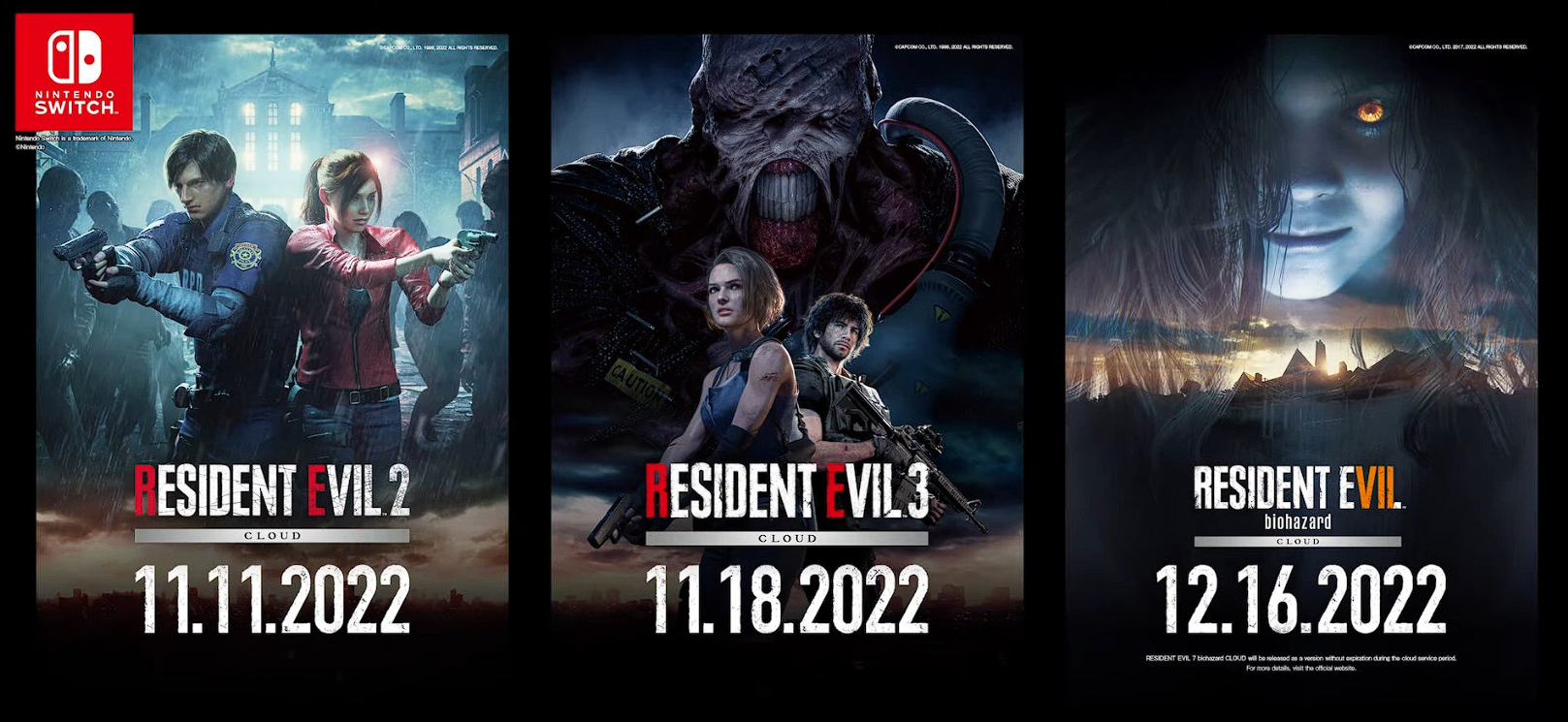 Capcom a annoncé la sortie des remakes de Resident Evil 2 et 3 sur Nintendo Switch en novembre, et Resident Evil 7 devrait être attendu le 16 décembre.-2