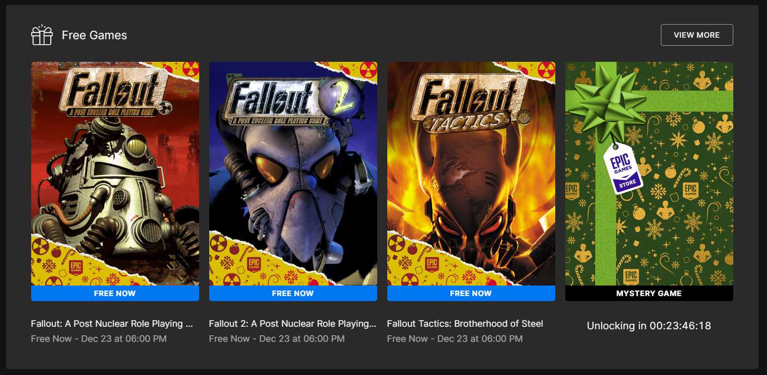 3 games at once: you can pick up Fallout Classic Collection for free in the Epic Games Store-2