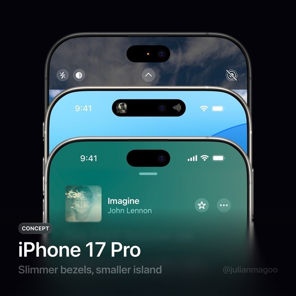 A concept image of the new Dynamic Island in the iPhone 17 Pro