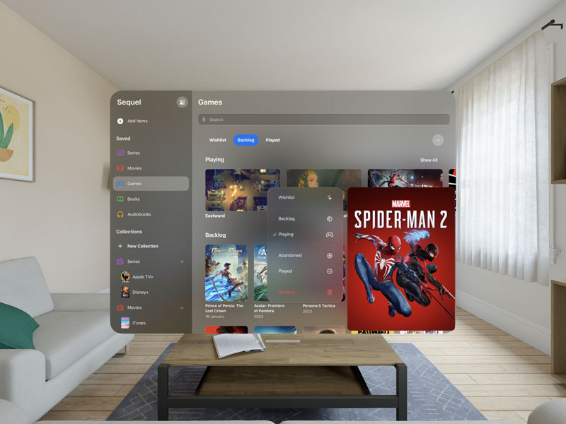A screenshot of the Sequel interface on the big screen