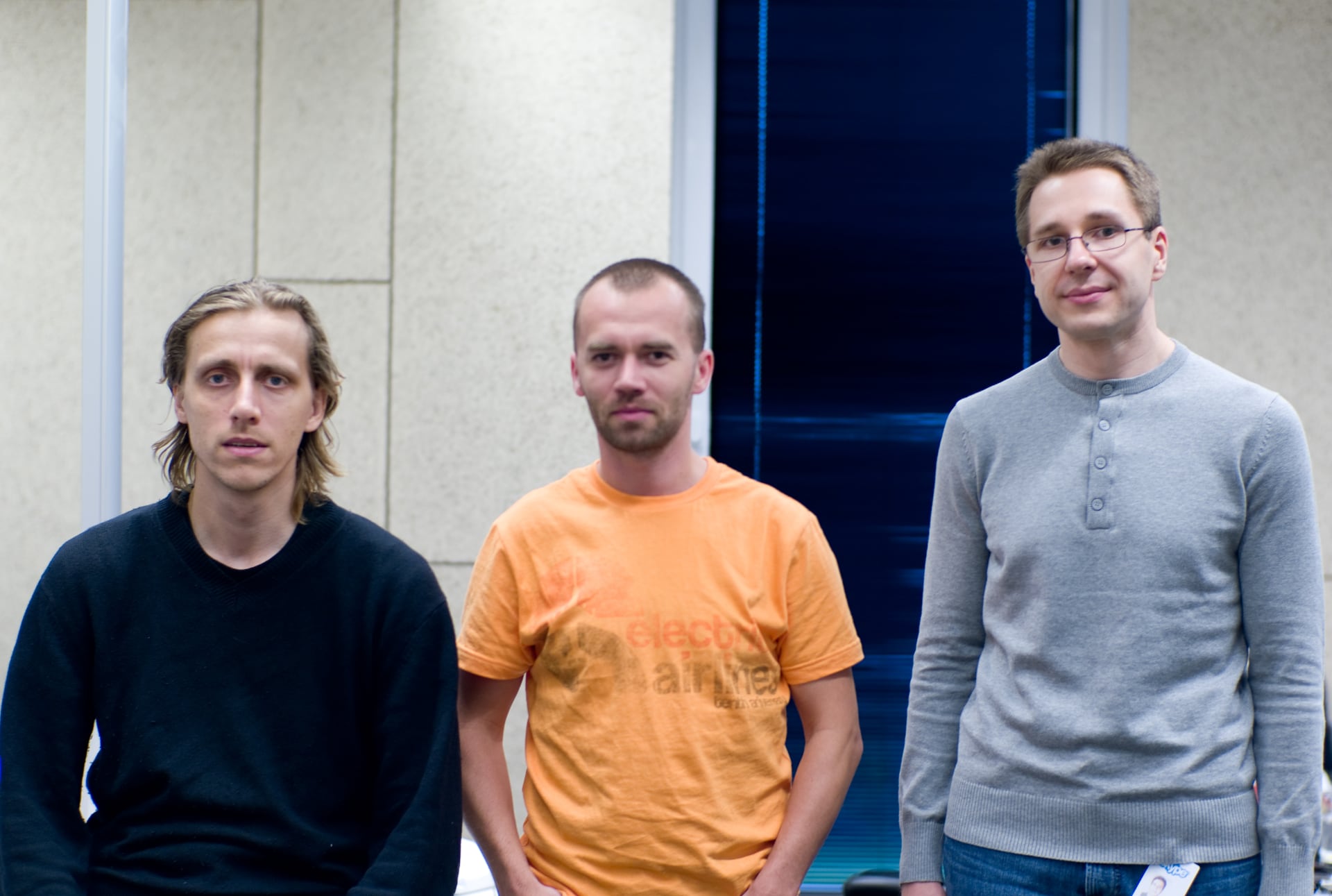 Ahti Heinla, Tiivo Annus and Priit Kasesalu in 2007. Illustration: Wikipedia