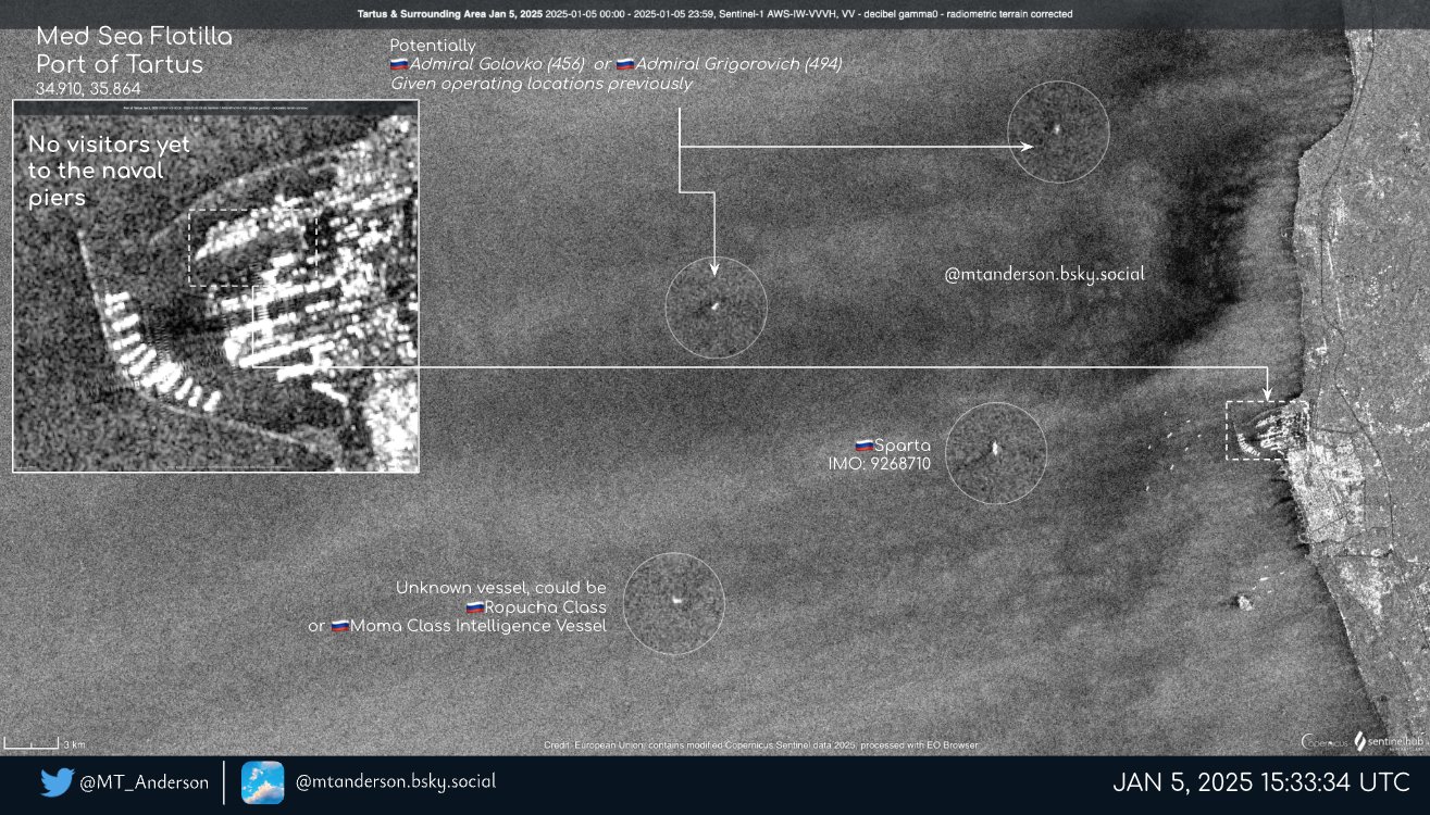 Water area of the base in Tartus on the morning of 5 January 2025