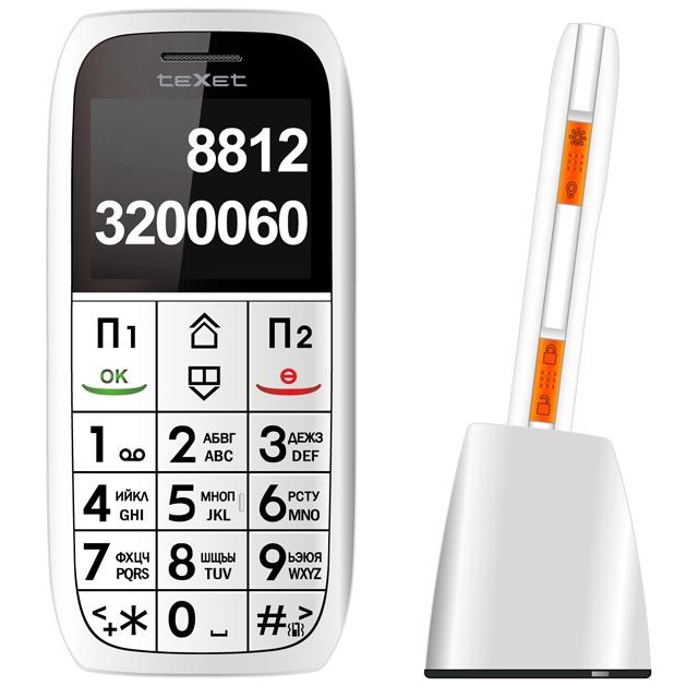 Бабушкофон TeXet TM-B312 с удобным меню и подставкой для зарядки Бабушкофон TeXet TM-B312 с удобным меню и подставкой для зарядки