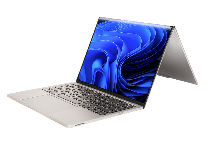 Lenovo ThinkBook Flip laptop in the closed state