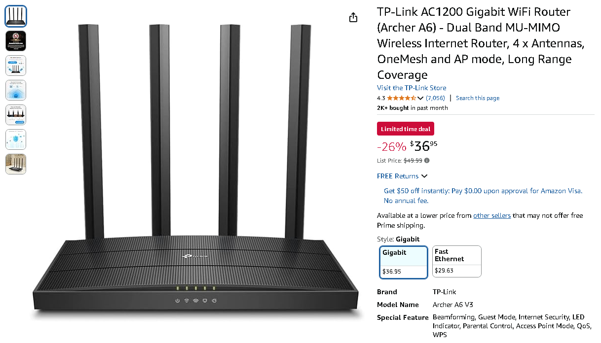 Screenshot of the TP-Link Archer A6
