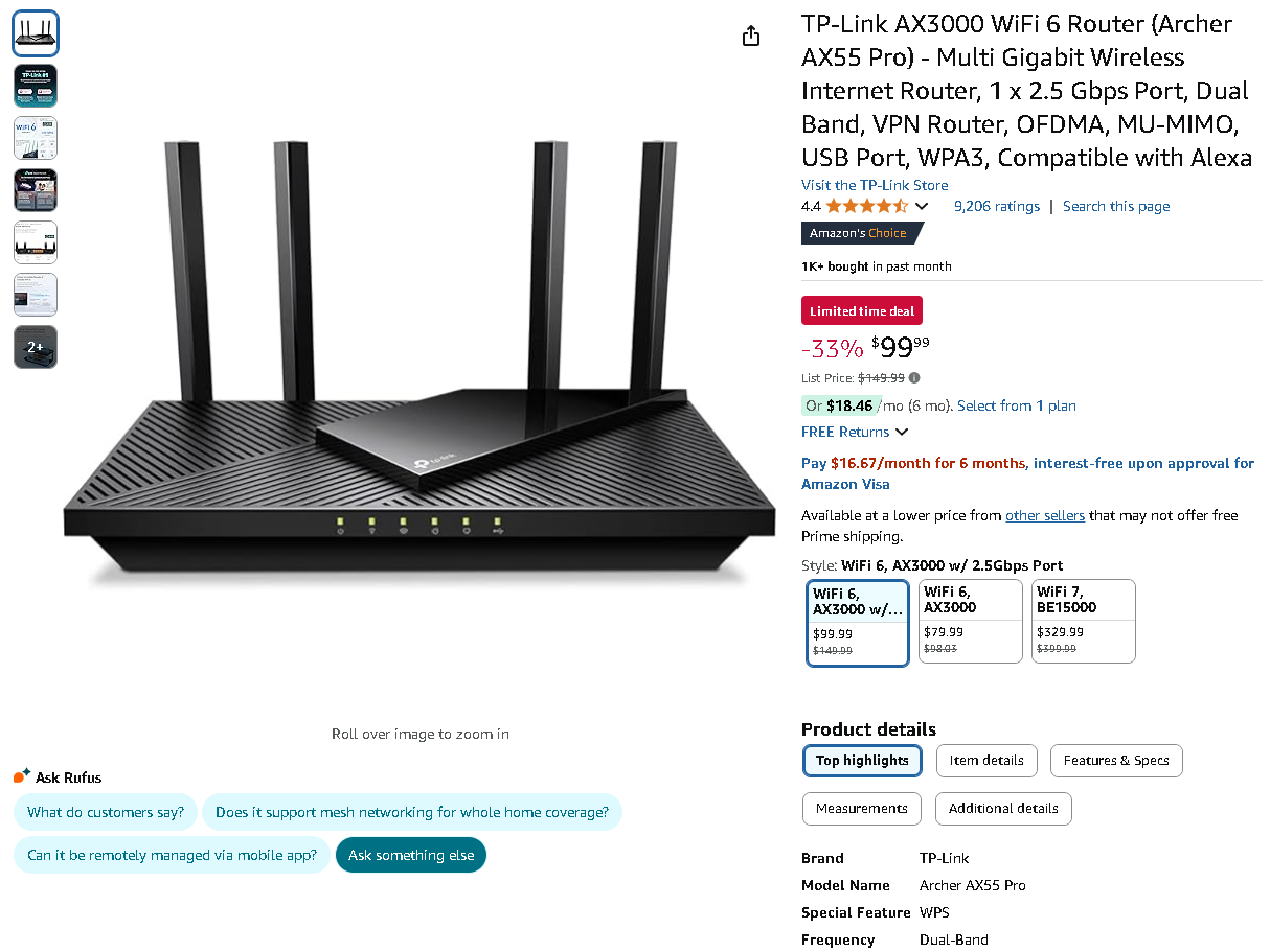 TP-Link Archer AX55 Pro Router TP-Link Archer AX55 Pro Router