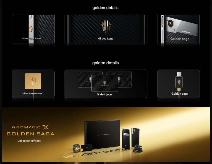 Nouveau modèle de smartphone RedMagic X Golden Saga