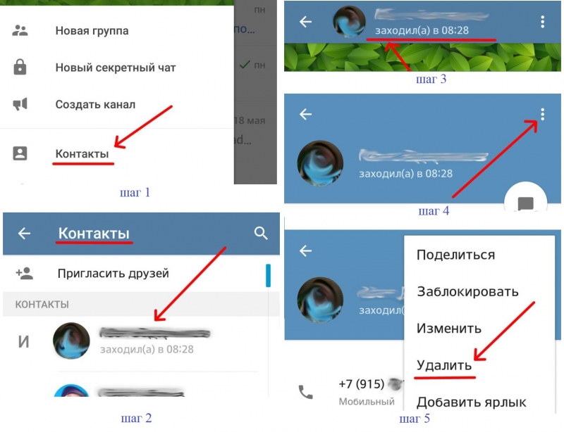 Як видалити контакт Телеграм з телефону