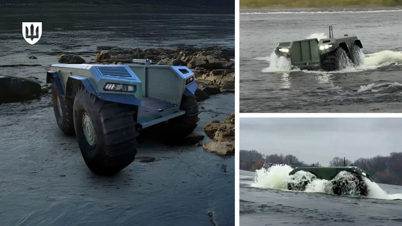 UNEX UGV amphibious unmanned aerial platform, illustration by the Ministry of Defence of Ukraine.