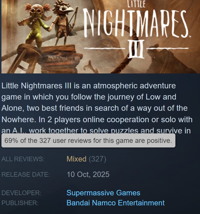 Cover of the game Little Nightmares 3