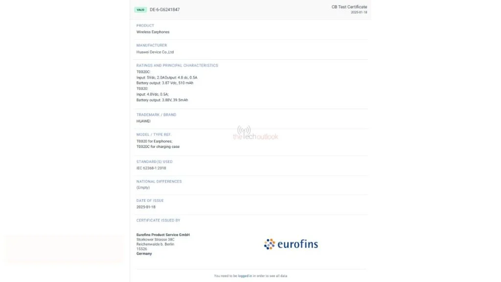 Certification des nouveaux écouteurs Huawei