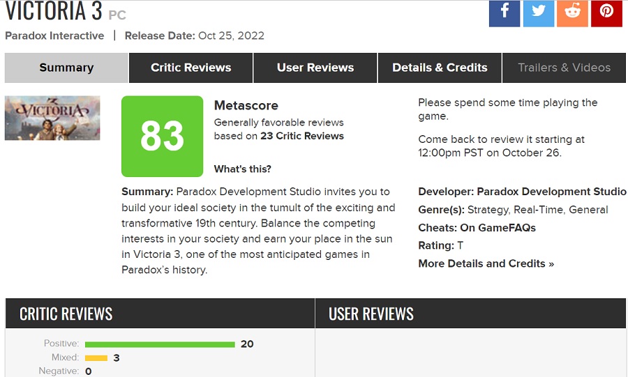 The historical strategy game Victoria 3 has been released. The game has been warmly received by critics and the public-2