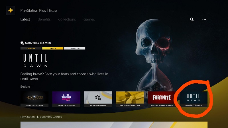 Une capture d'écran de la page PlayStation Plus
