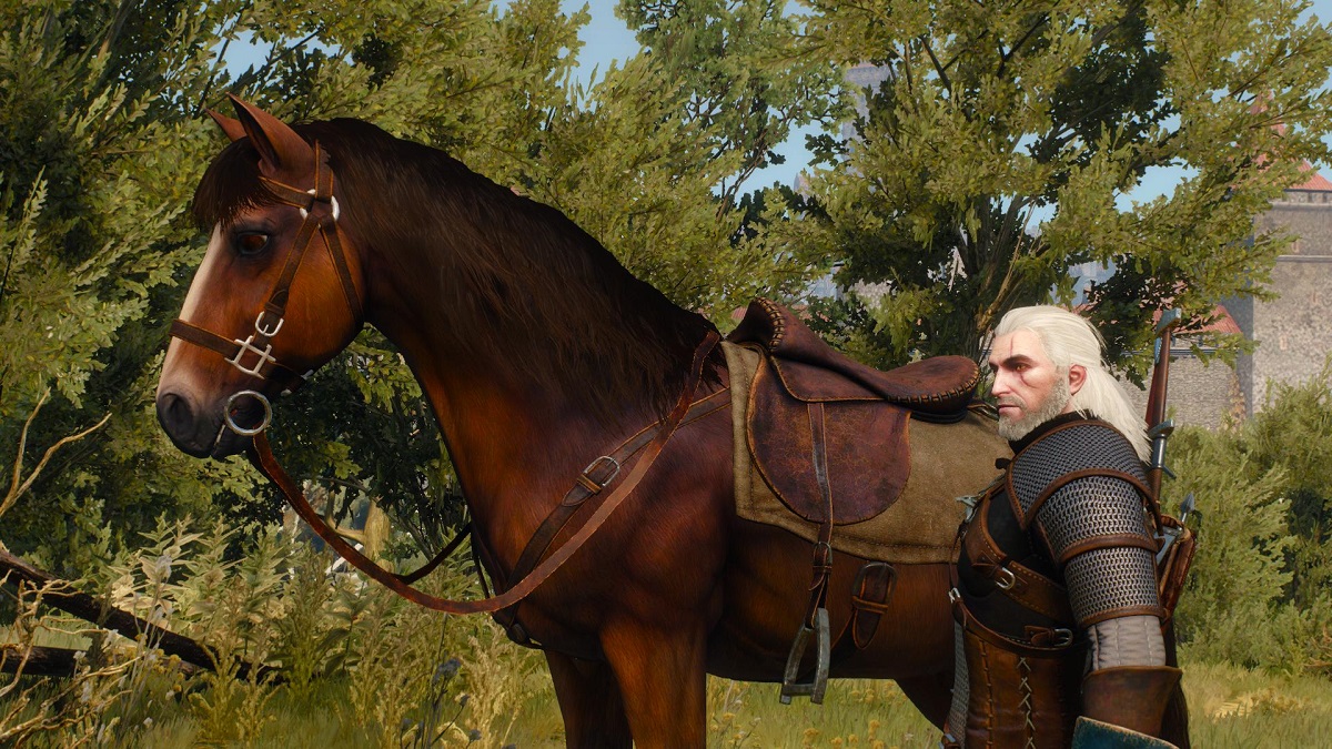 La Nextgen que nous méritons ! Dans la version mise à jour de The Witcher 3 : Wild Hunt, il est possible de caresser un cheval.