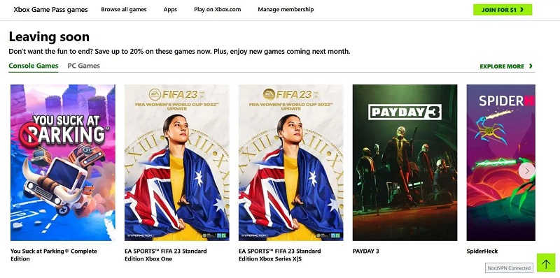 Six games will be removed from the Xbox Game Pass catalogue in mid-September, including shooter Payday 3 and FIFA 23-2