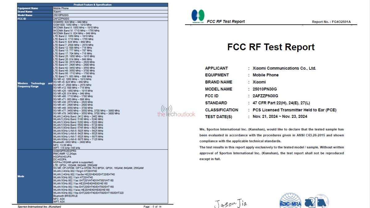 Xiaomi 15 Ultra - FCC version of the Global Model