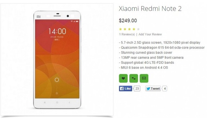 Xiaomi Redmi Note 2 будет упрощенным вариантом Mi Note с изогнутым стеклом с двух сторон