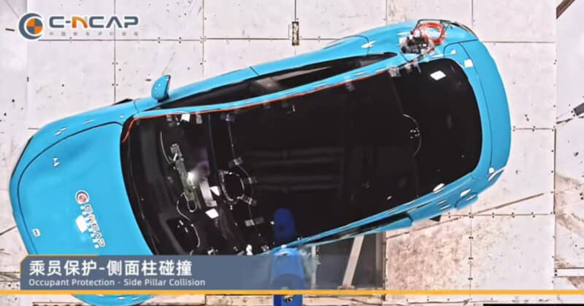 Xiaomi SU7 crash test. Illustration : Carnewschina