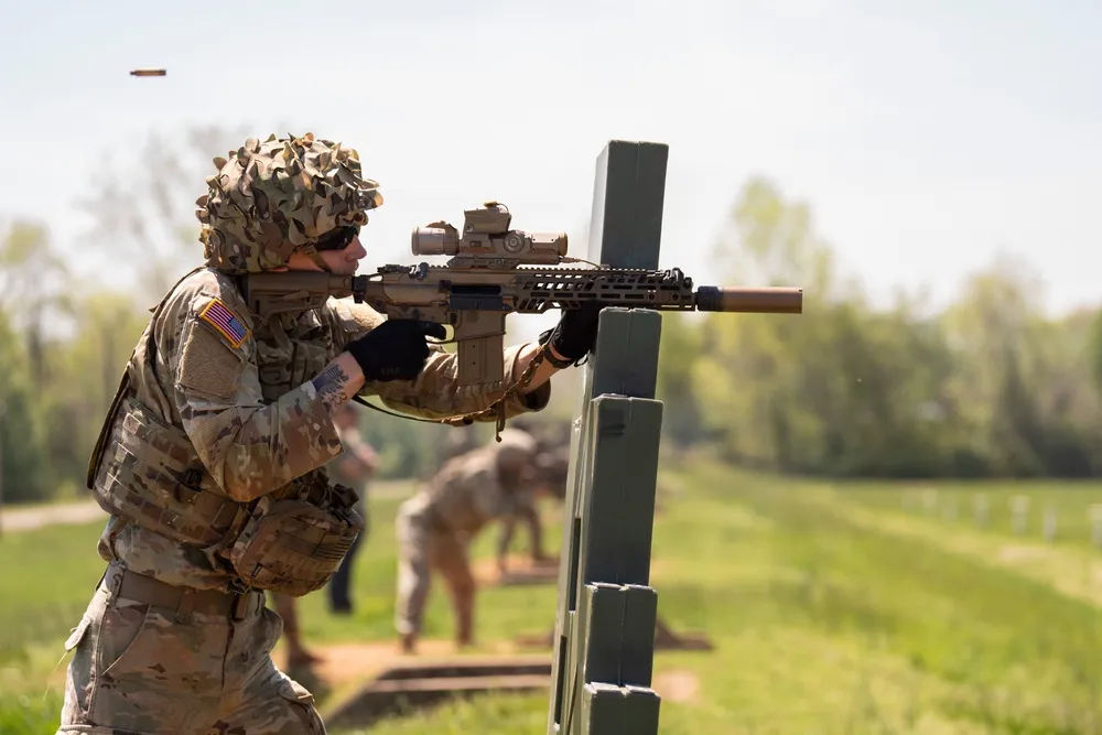 American soldier with XM7