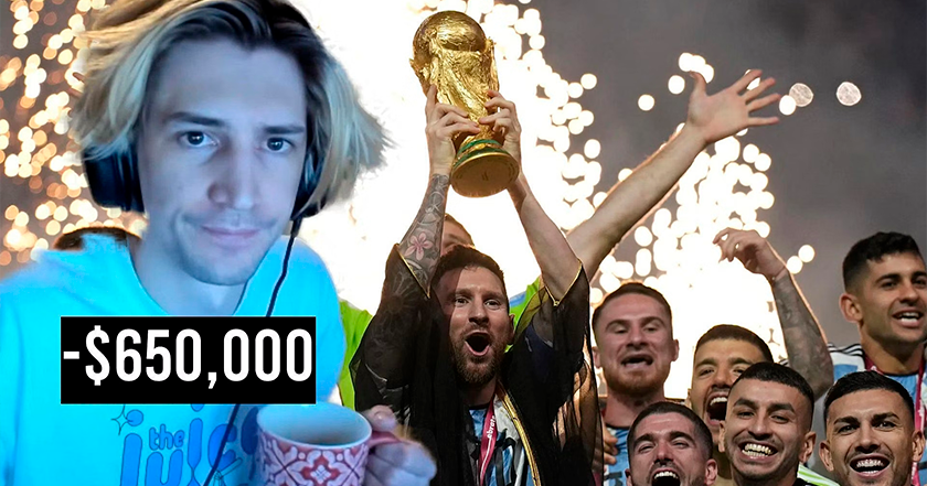 "Ce sera la victoire la plus facile de ma vie". Le streamer xQc a perdu 650 000 dollars lors du match final de la Coupe du monde de football.