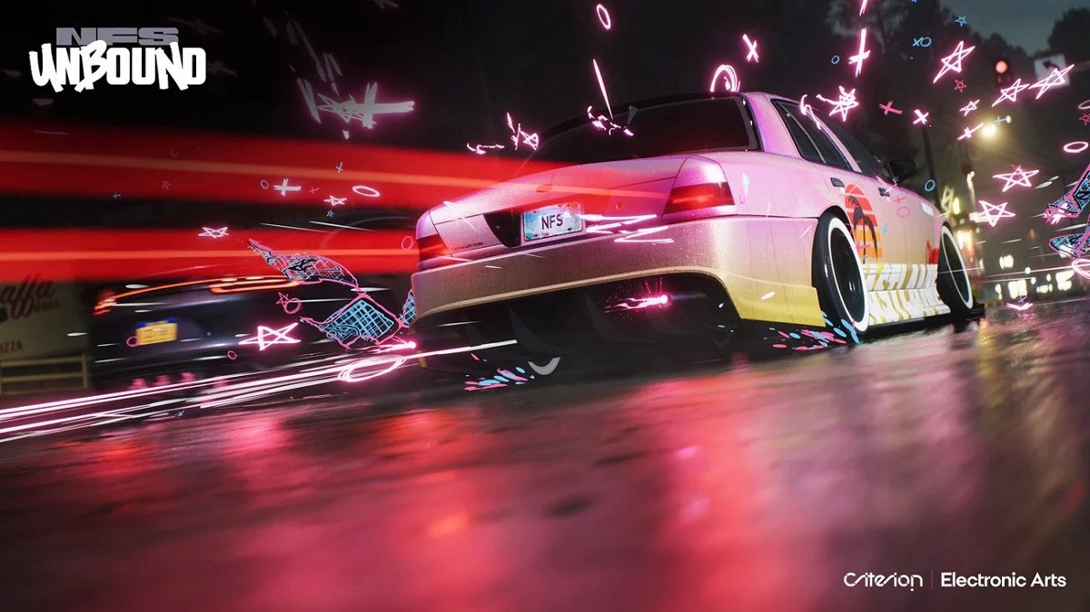 A major update for Need for Speed Unbound has been released. Developers have added new tracks, features and even the iconic DMC Deloeran