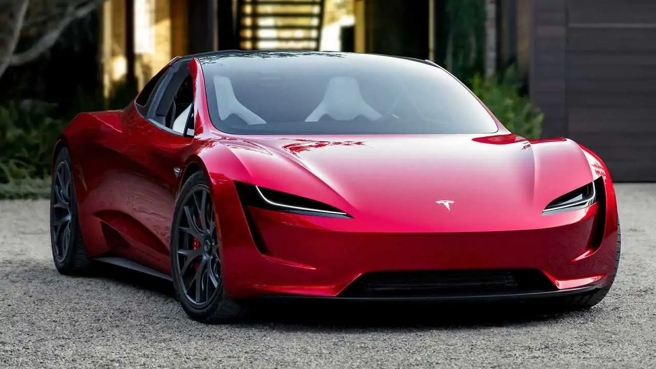 Tesla Roadster вид ззаду