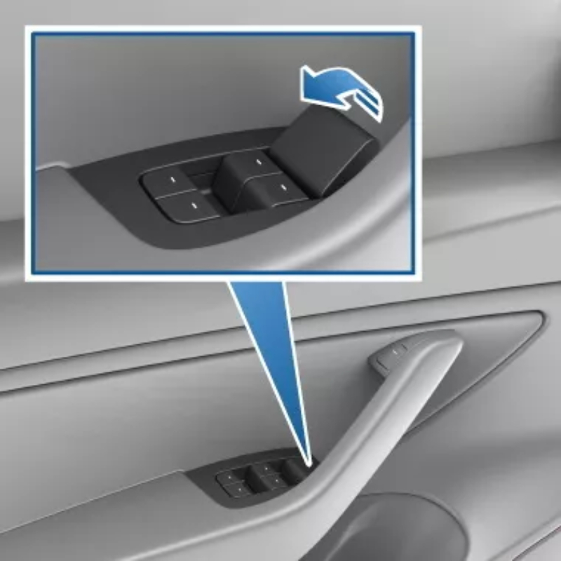 Illustration of mechanical door lock opening for Model 3