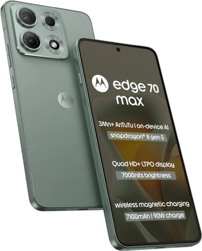 Motorola Edge 70 Max в кольорі Pantone Dark Shadow
