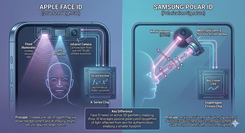 Scheme of Polar ID operation in Samsung Galaxy S27 Ultra
