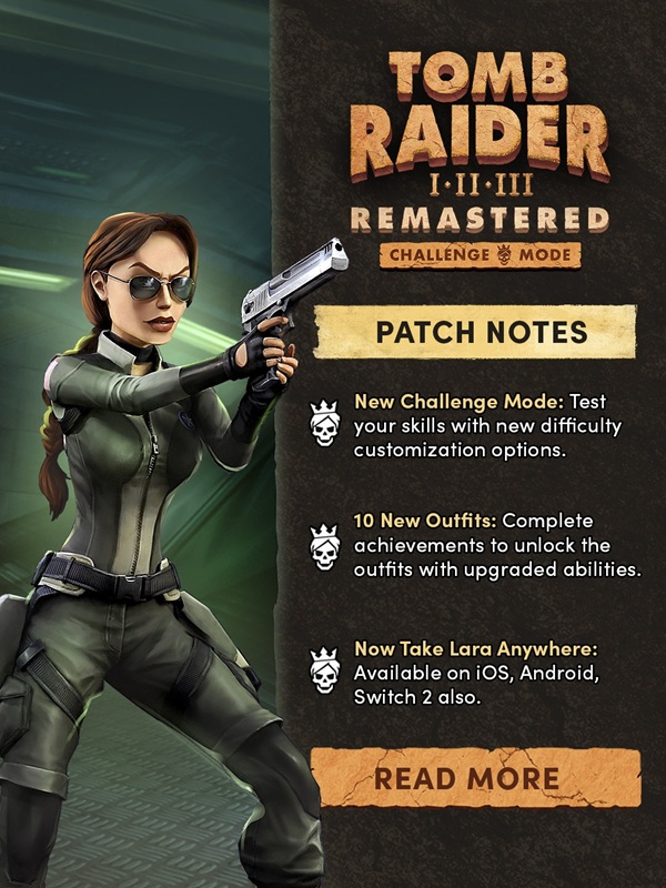 Lara Croft's new costumes from the update