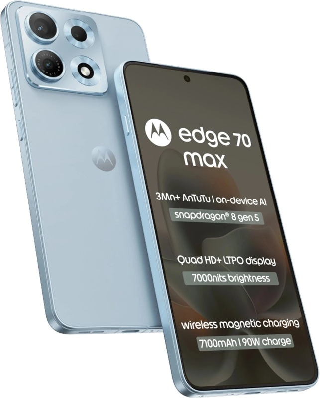Motorola Edge 70 Max в кольорі Pantone Ice Melt