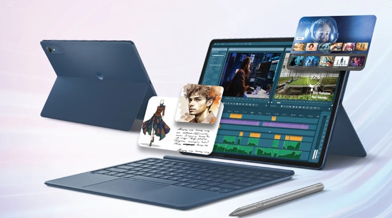 La Moto Pad 70 Pro affiche un écran 13 pouces en définition 3,5K avec un taux de rafraîchissement de 144 Hz.