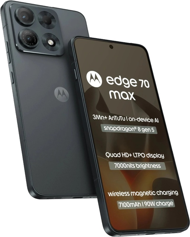 Motorola Edge 70 Max в кольорі Pantone Aqua Gray