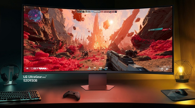 Ultra-wide monitor with a 52-inch diagonal and 5K2K resolution