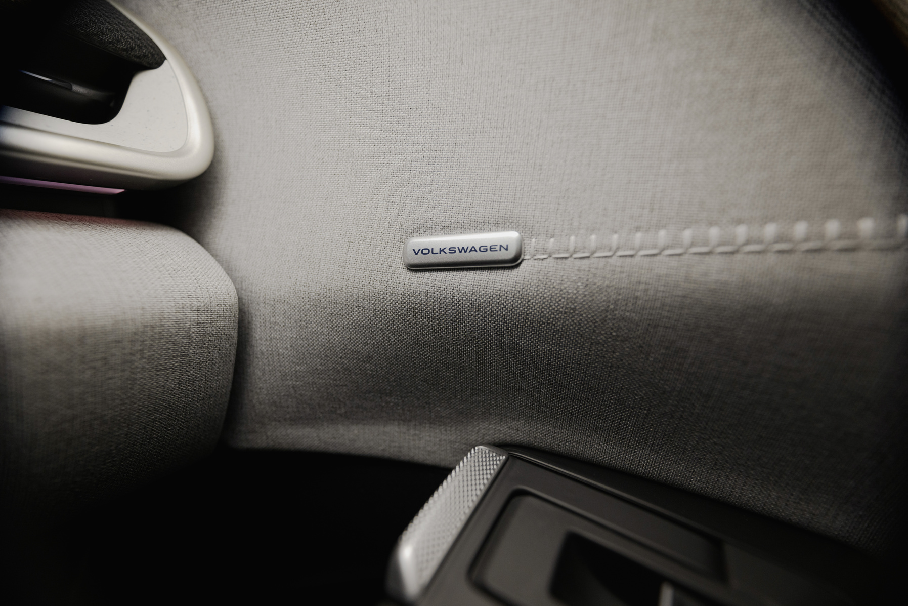 Steering wheel with physical buttons of Volkswagen ID. Polo