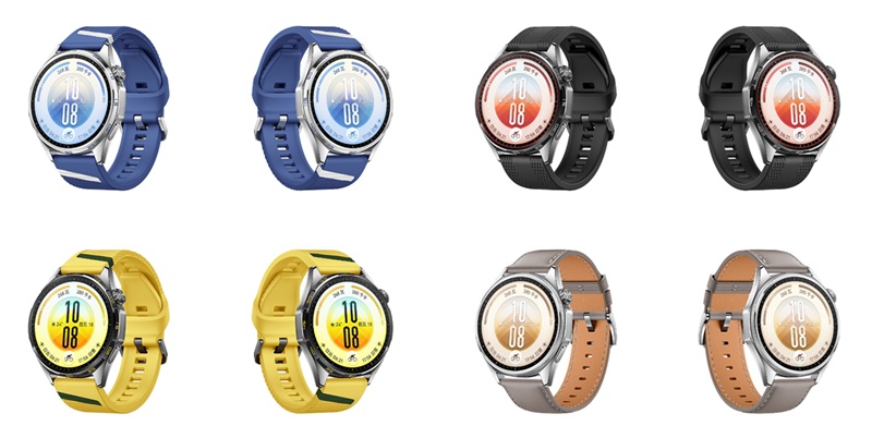 Huawei Watch GT 7 in 46mm stainless steel with blue and dark grey colourways.