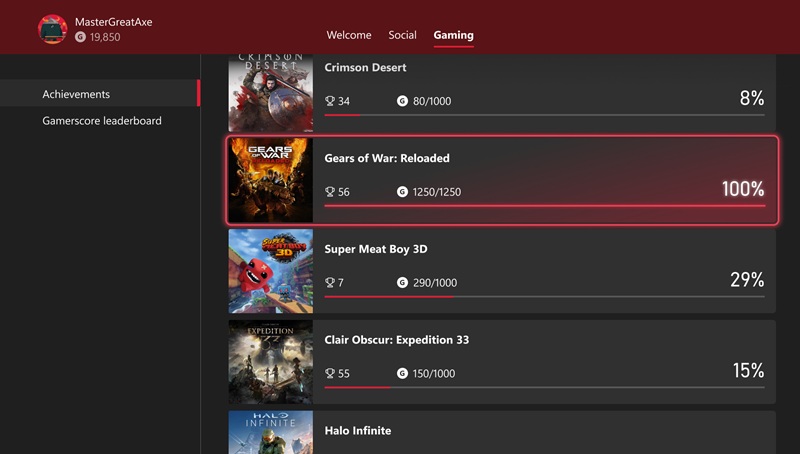 Achievements in Xbox