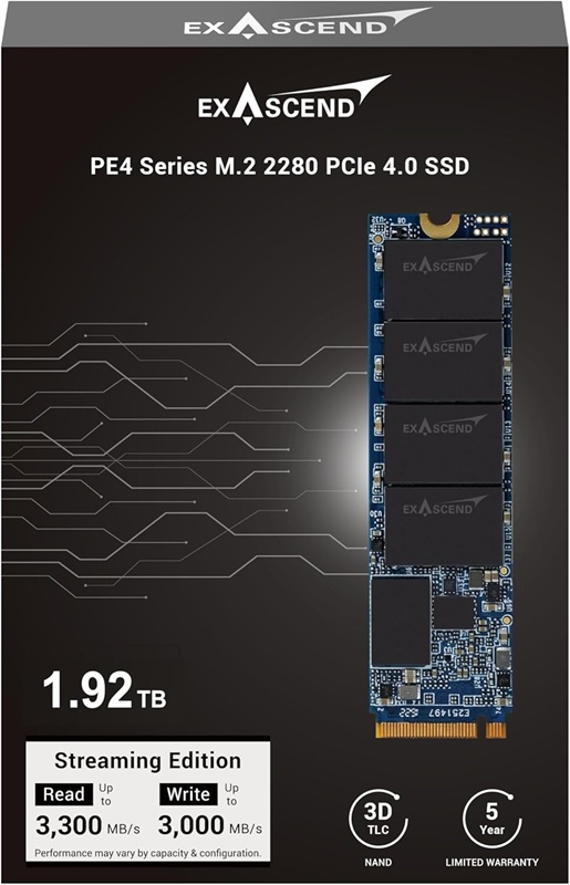 Exascend PE4 16TB SSD in M.2 format