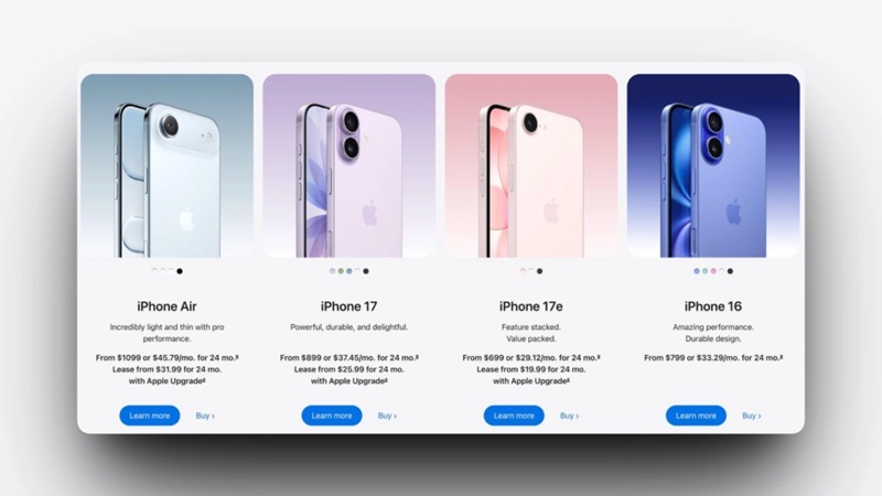 Оновлені цінники на iPhone в офіційному онлайн-магазині Apple