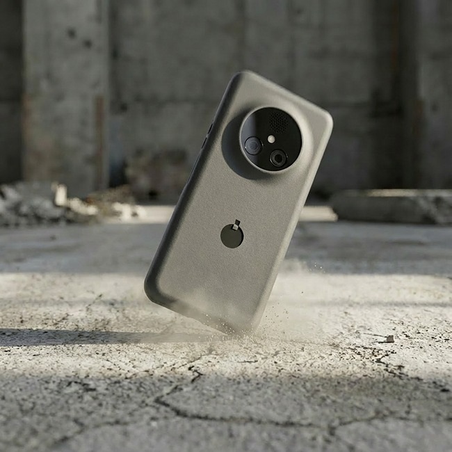 NexPhone в руке, демонстрируя его элегантный дизайн и камеру