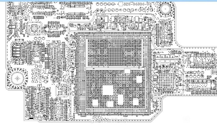Leaked A20 Pro logic board image, purportedly showing the iPhone 18 Pro and Pro Max motherboard layout.
