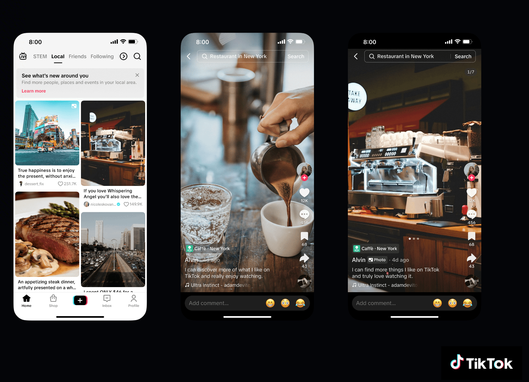 Screenshot of TikTok's recommendation feed