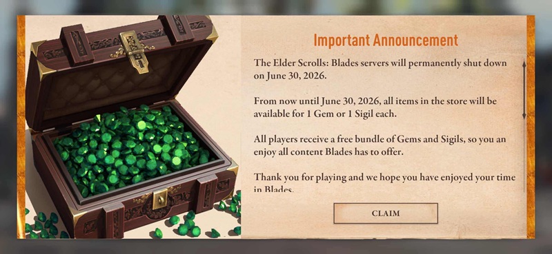 The Elder Scrolls: Blades - farewell image