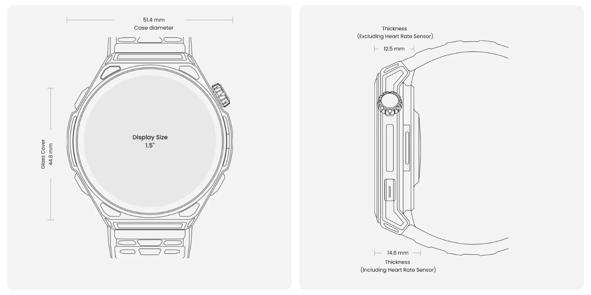 Габариты Amazfit Balance 3