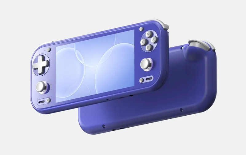 The RG 55G1's horizontal layout and button placement draw immediate comparisons to the Nintendo Switch Lite.