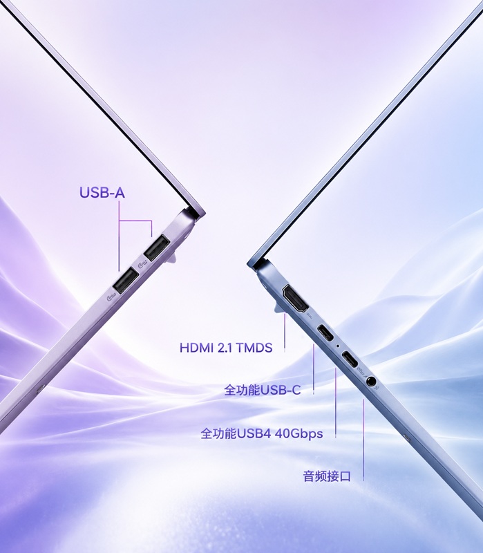 The 14-inch 2.8K OLED panel offers 120Hz refresh and factory color calibration.